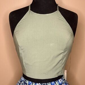 NWT Shore Crop Halter Top Sage Green Women’s Small, Medium, Large QTY